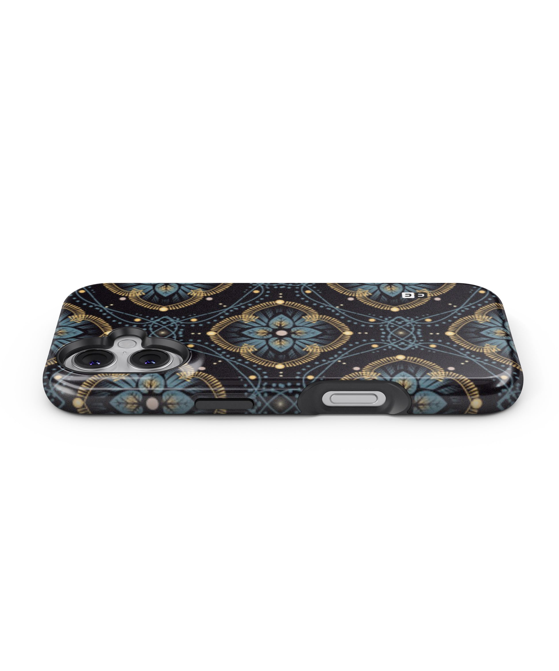 Blue with Black Flower MagSafe Bumper Case