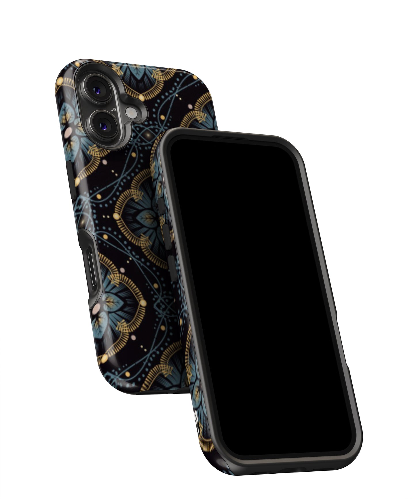 Blue with Black Flower MagSafe Bumper Case