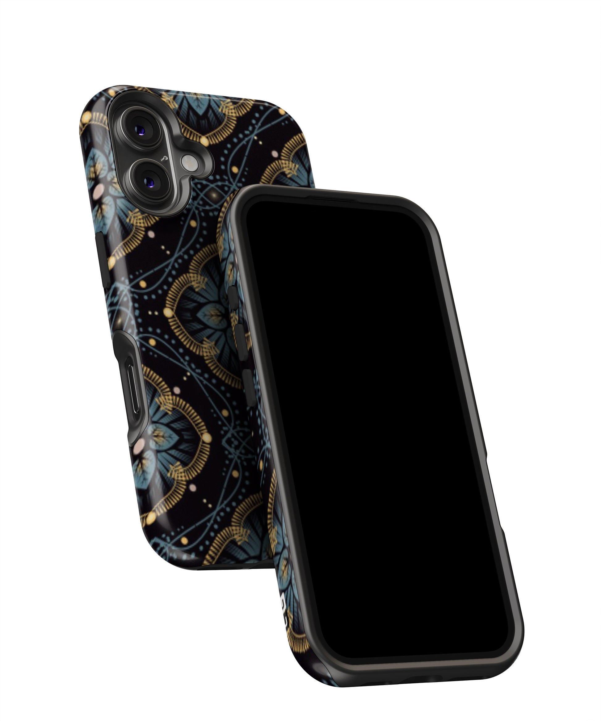 Blue with Black Flower MagSafe Bumper Case
