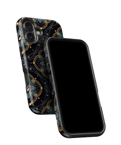 Blue with Black Flower MagSafe Bumper Case