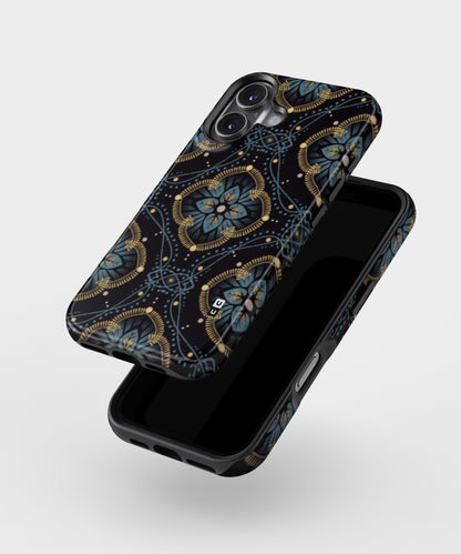 Blue with Black Flower MagSafe Bumper Case