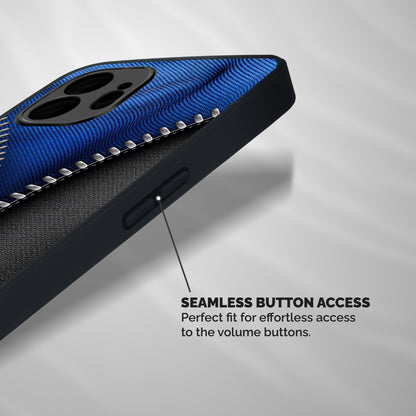 Blue Zipper Shockproof Hybrid Protection (Metal + TPU) Back Case Cover