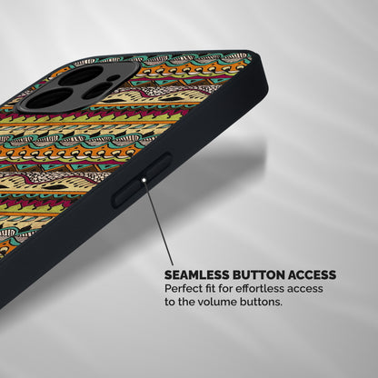 Bohemian Style Aztec Art Shockproof Hybrid Protection (Metal + TPU) Back Case Cover
