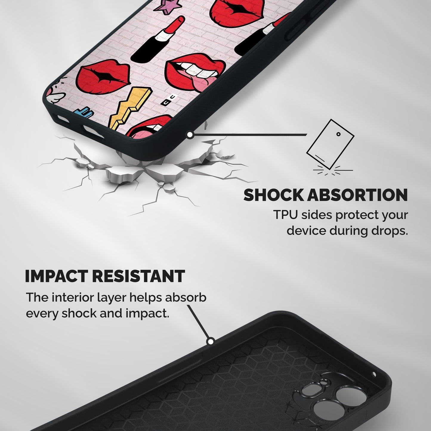 Bold Red Shockproof Hybrid Protection (Metal + TPU) Back Case Cover