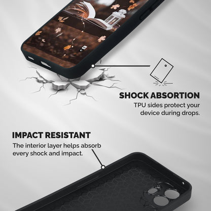 Book and Fall Leaves Shockproof Hybrid Protection (Metal + TPU) Back Case Cover