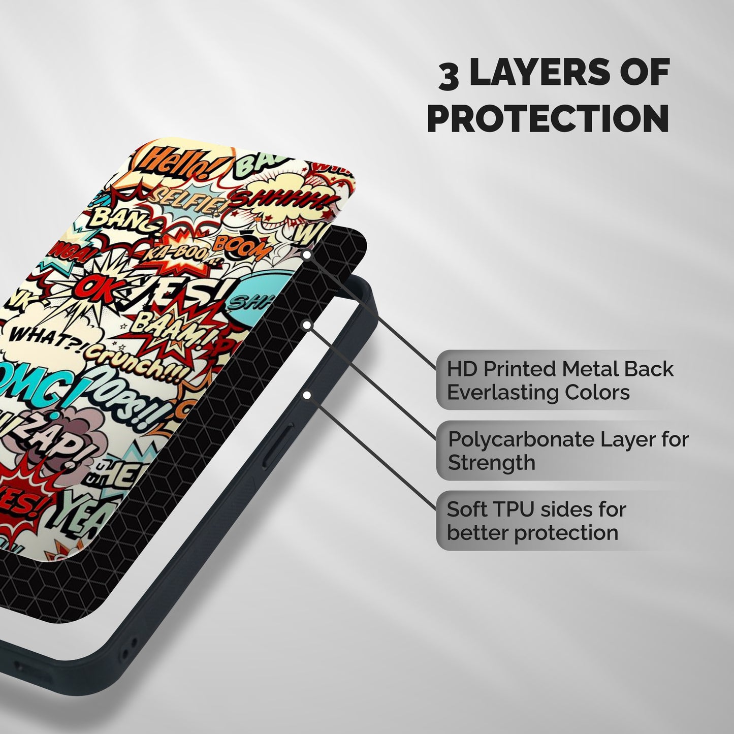 Boom Zap Shockproof Hybrid Protection (Metal + TPU) Back Case Cover
