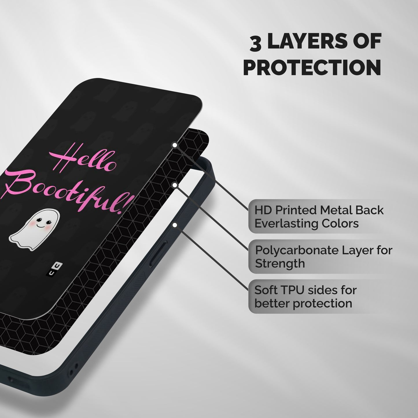 Boootiful Shockproof Hybrid Protection (Metal + TPU) Back Case Cover