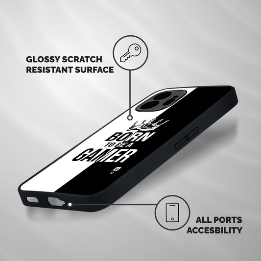 Born To Be Gamer Shockproof Hybrid Protection (Metal + TPU) Back Case Cover