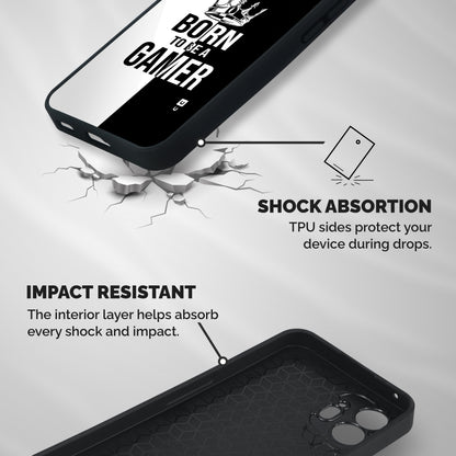 Born To Be Gamer Shockproof Hybrid Protection (Metal + TPU) Back Case Cover