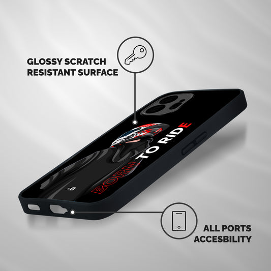 Born To Ride Shockproof Hybrid Protection (Metal + TPU) Back Case Cover