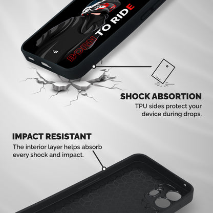 Born To Ride Shockproof Hybrid Protection (Metal + TPU) Back Case Cover