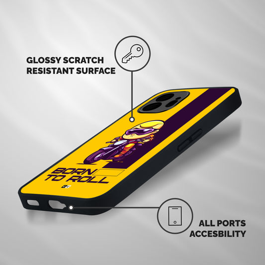 Born To Roll Shockproof Hybrid Protection (Metal + TPU) Back Case Cover