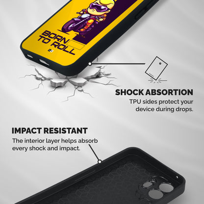 Born To Roll Shockproof Hybrid Protection (Metal + TPU) Back Case Cover