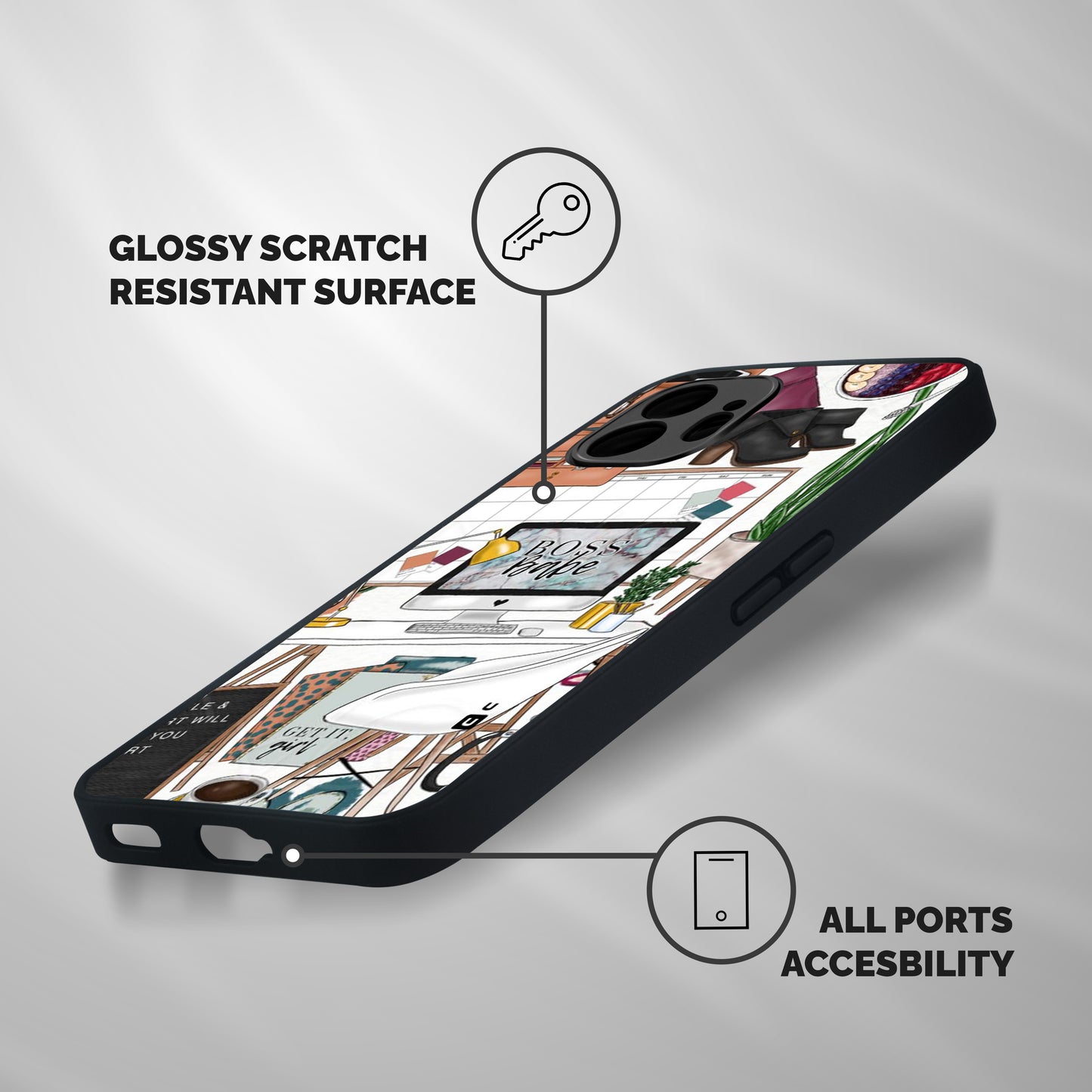 Boss Babe Shockproof Hybrid Protection (Metal + TPU) Back Case Cover
