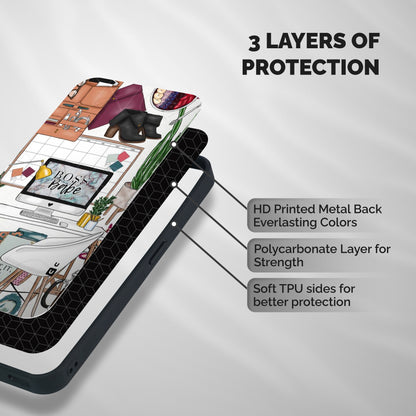 Boss Babe Shockproof Hybrid Protection (Metal + TPU) Back Case Cover