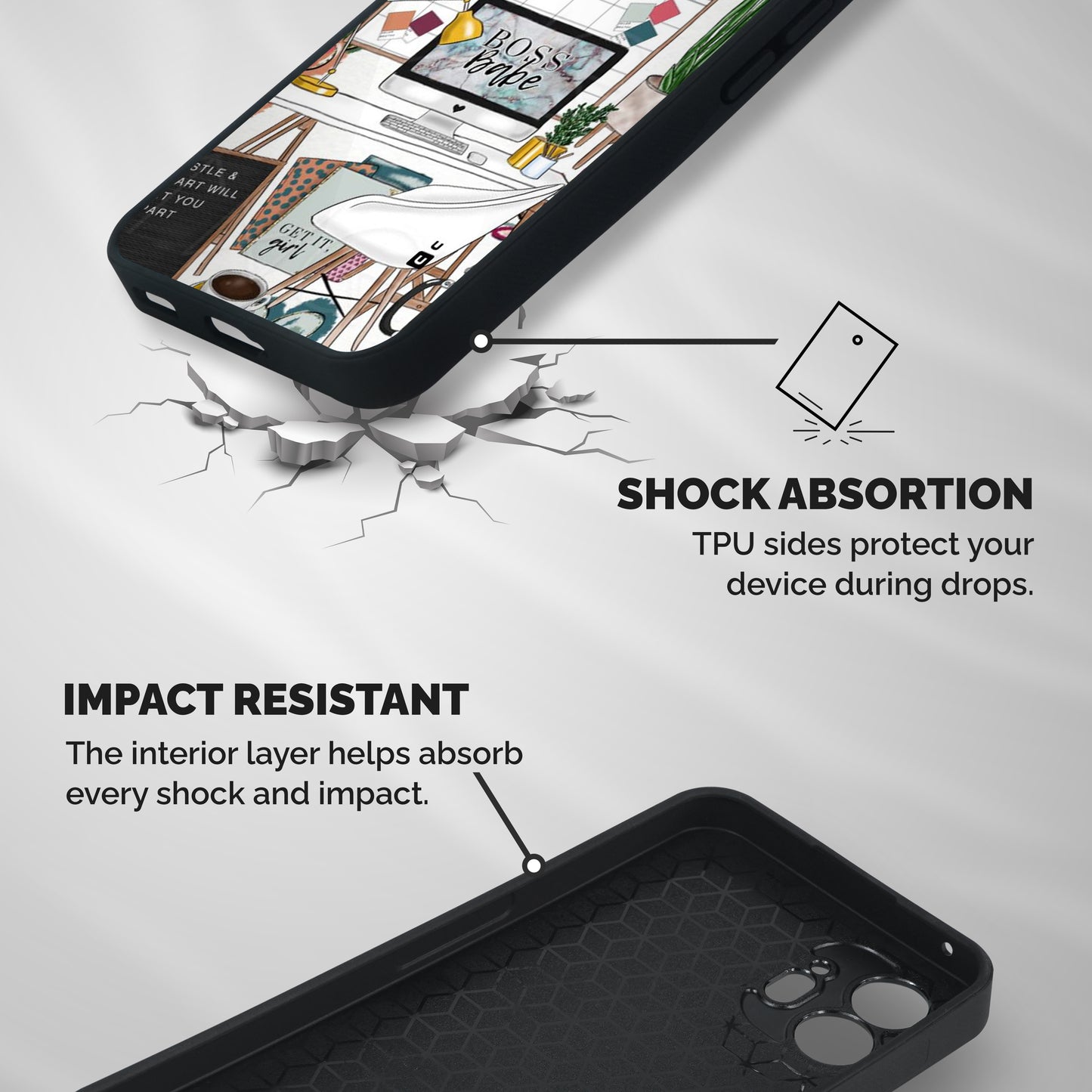 Boss Babe Shockproof Hybrid Protection (Metal + TPU) Back Case Cover