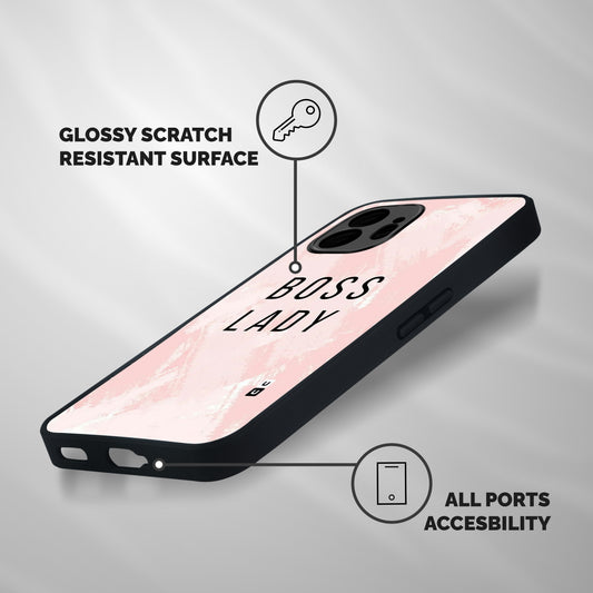 Boss Lady Pink Shockproof Hybrid Protection (Metal + TPU) Back Case Cover