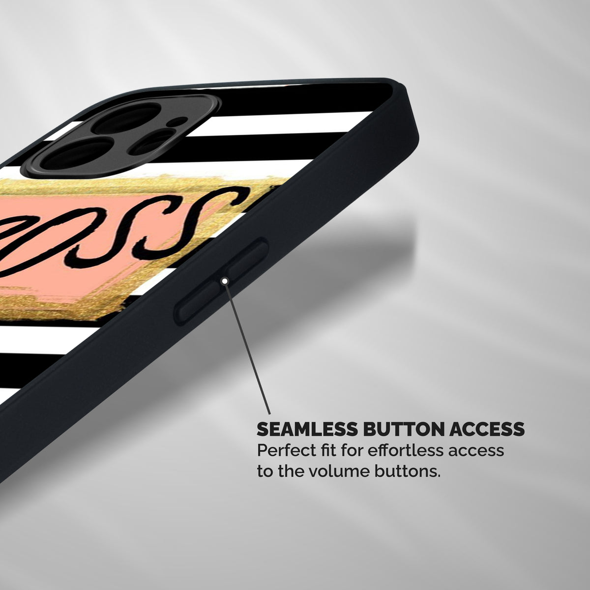 Boss Stripes Shockproof Hybrid Protection (Metal + TPU) Back Case Cover
