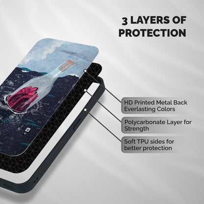 Bottle Heart Shockproof Hybrid Protection (Metal + TPU) Back Case Cover