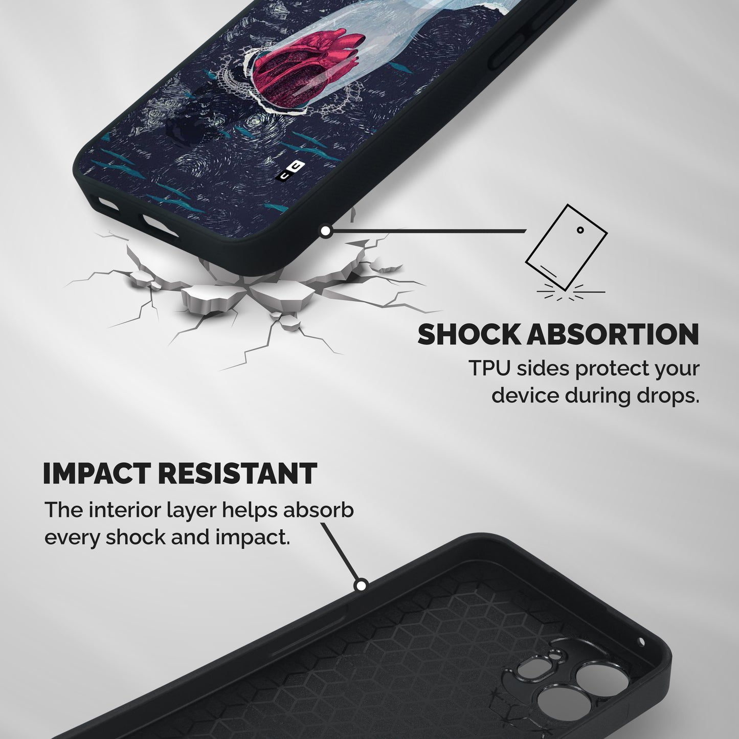 Bottle Heart Shockproof Hybrid Protection (Metal + TPU) Back Case Cover