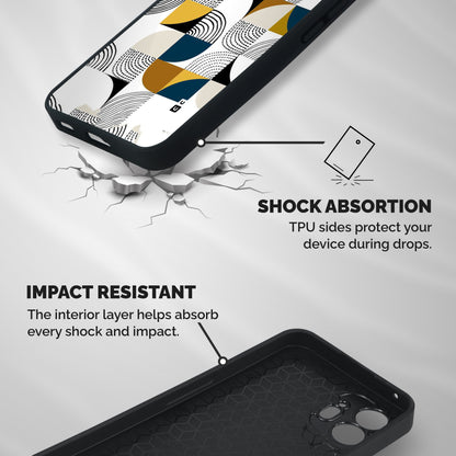 Boxes Pattern Shockproof Hybrid Protection (Metal + TPU) Back Case Cover