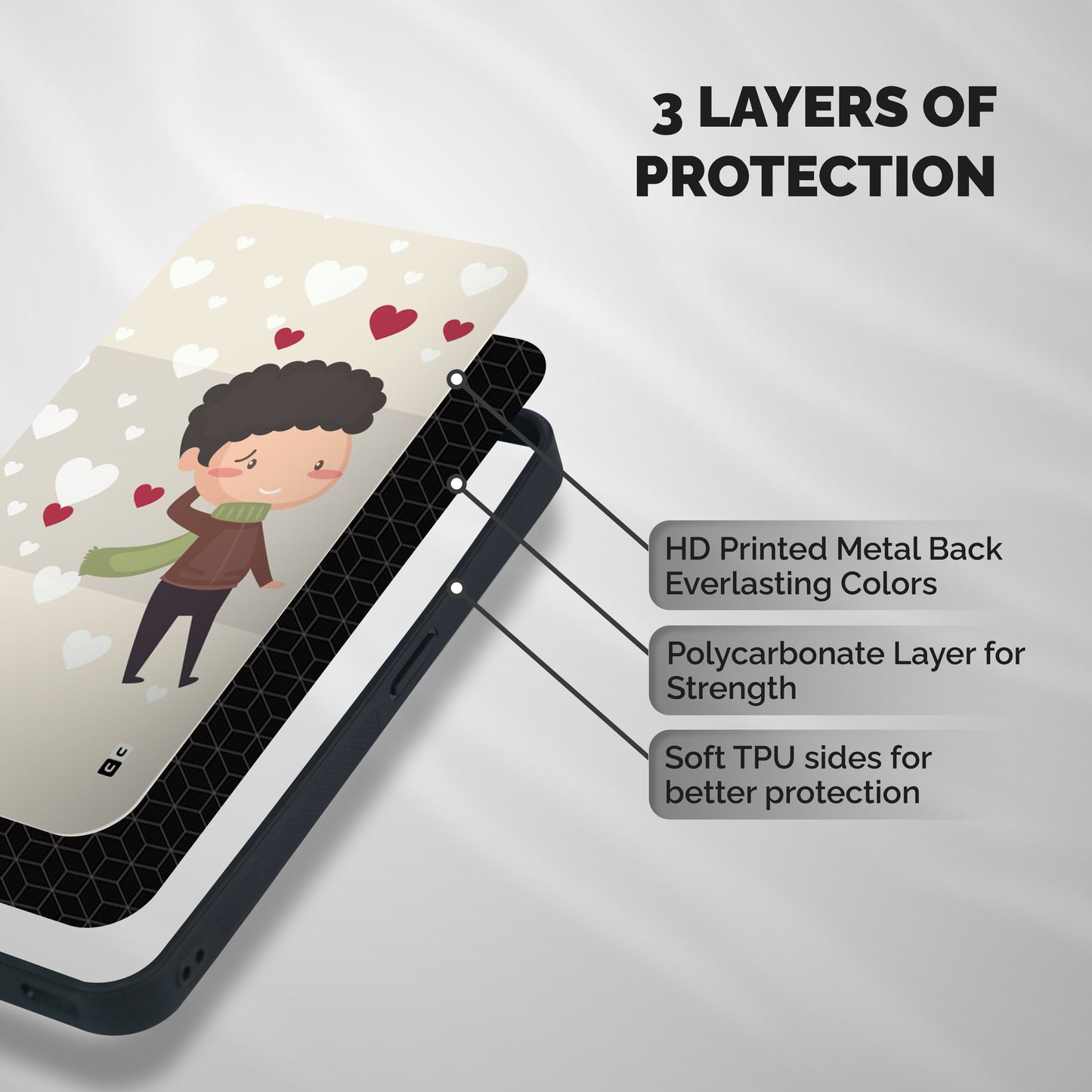 Boy in love Shockproof Hybrid Protection (Metal + TPU) Back Case Cover