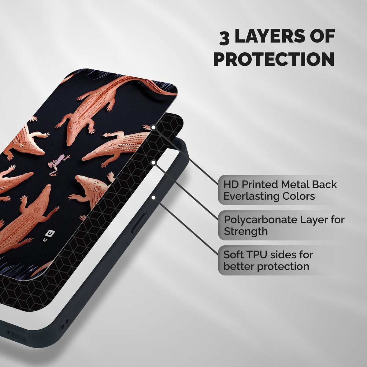 Brave Frog Shockproof Hybrid Protection (Metal + TPU) Back Case Cover