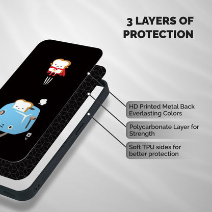 Bread Toast Shockproof Hybrid Protection (Metal + TPU) Back Case Cover