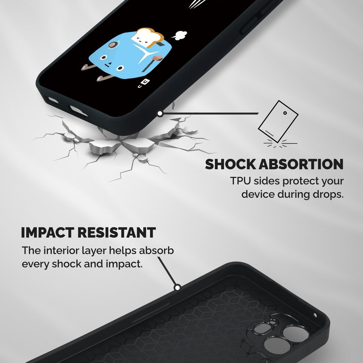 Bread Toast Shockproof Hybrid Protection (Metal + TPU) Back Case Cover