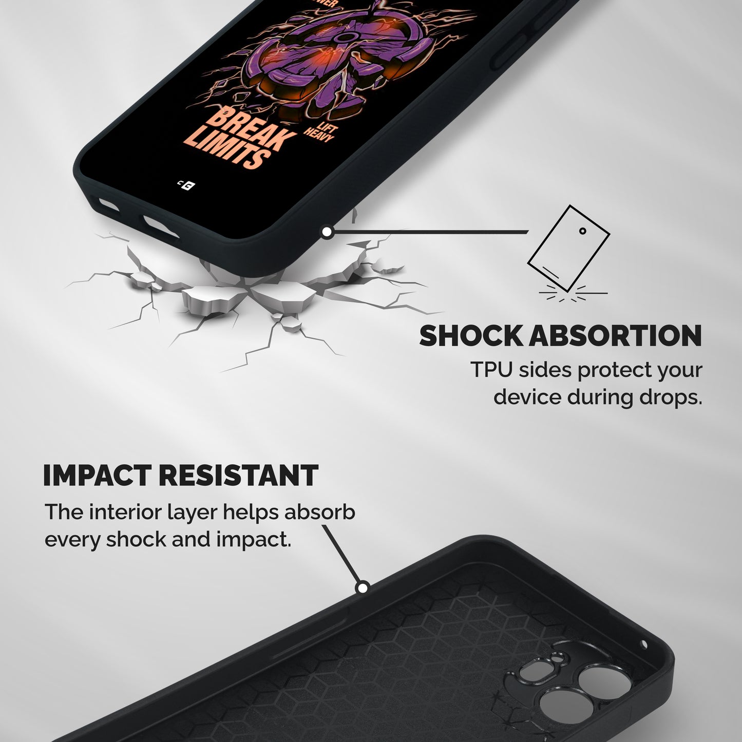 Break Limits Shockproof Hybrid Protection (Metal + TPU) Back Case Cover