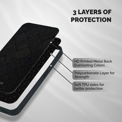 Bricks Pattern Shockproof Hybrid Protection (Metal + TPU) Back Case Cover