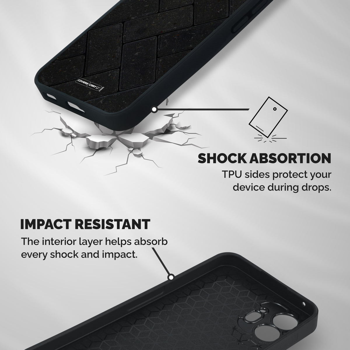 Bricks Pattern Shockproof Hybrid Protection (Metal + TPU) Back Case Cover