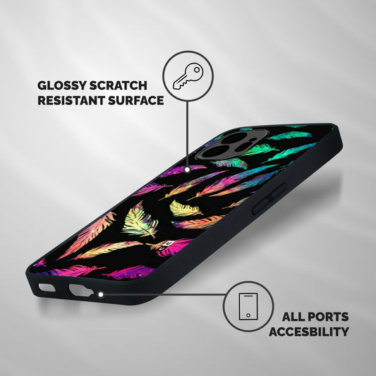 Bright Feathers Shockproof Hybrid Protection (Metal + TPU) Back Case Cover