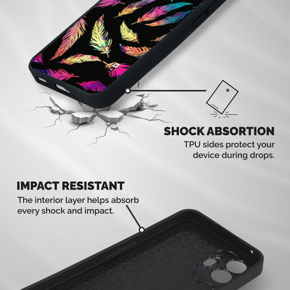 Bright Feathers Shockproof Hybrid Protection (Metal + TPU) Back Case Cover