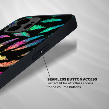 Bright Feathers Shockproof Hybrid Protection (Metal + TPU) Back Case Cover