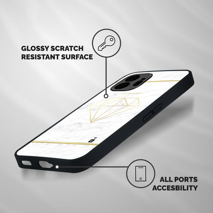 Bright Gold Diamond Shockproof Hybrid Protection (Metal + TPU) Back Case Cover