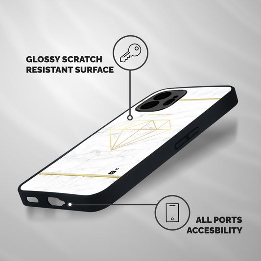 Bright Gold Diamond Shockproof Hybrid Protection (Metal + TPU) Back Case Cover