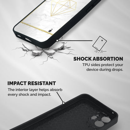 Bright Gold Diamond Shockproof Hybrid Protection (Metal + TPU) Back Case Cover