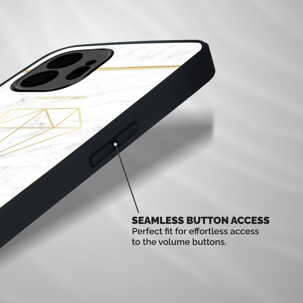 Bright Gold Diamond Shockproof Hybrid Protection (Metal + TPU) Back Case Cover
