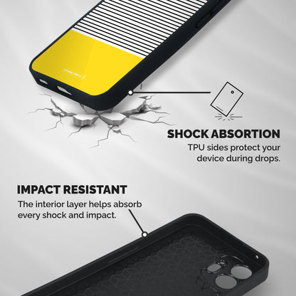 Bright Yellow Stripes Shockproof Hybrid Protection (Metal + TPU) Back Case Cover