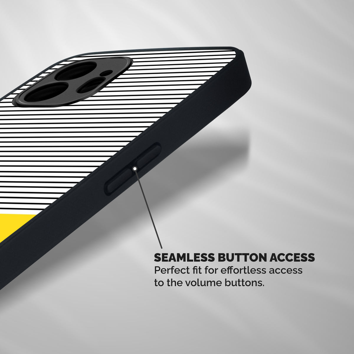 Bright Yellow Stripes Shockproof Hybrid Protection (Metal + TPU) Back Case Cover