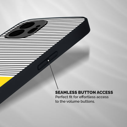 Bright Yellow Stripes Shockproof Hybrid Protection (Metal + TPU) Back Case Cover