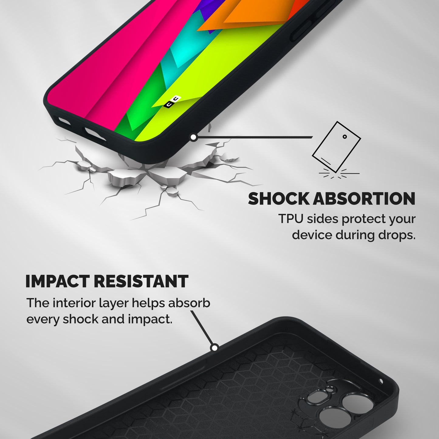 Bring In Colors Shockproof Hybrid Protection (Metal + TPU) Back Case Cover