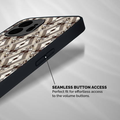 Brown Abstract Design Shockproof Hybrid Protection (Metal + TPU) Back Case Cover