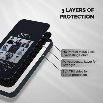 BTS Fake Love Shockproof Hybrid Protection (Metal + TPU) Back Case Cover