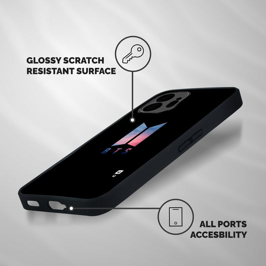 BTS Logo Sky Shockproof Hybrid Protection (Metal + TPU) Back Case Cover
