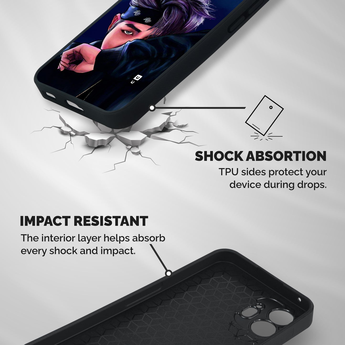 BTS Namjoon Artwork Shockproof Hybrid Protection (Metal + TPU) Back Case Cover