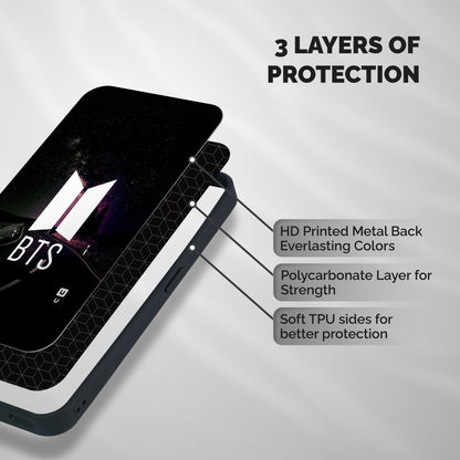BTS Night Sky Shockproof Hybrid Protection (Metal + TPU) Back Case Cover