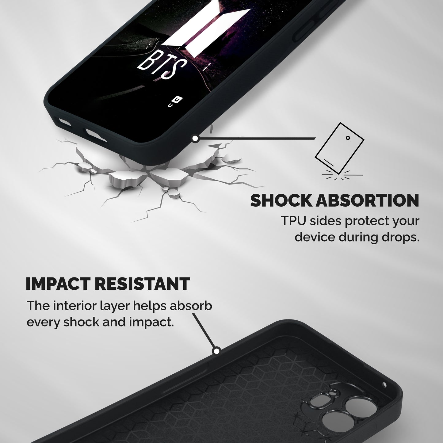 BTS Night Sky Shockproof Hybrid Protection (Metal + TPU) Back Case Cover