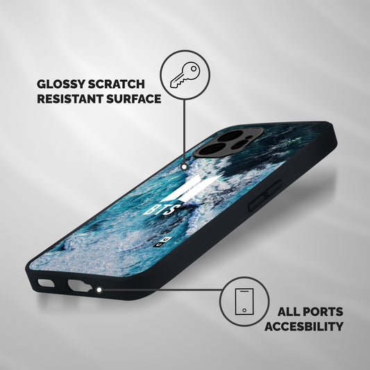 BTS Ocean Waves Shockproof Hybrid Protection (Metal + TPU) Back Case Cover
